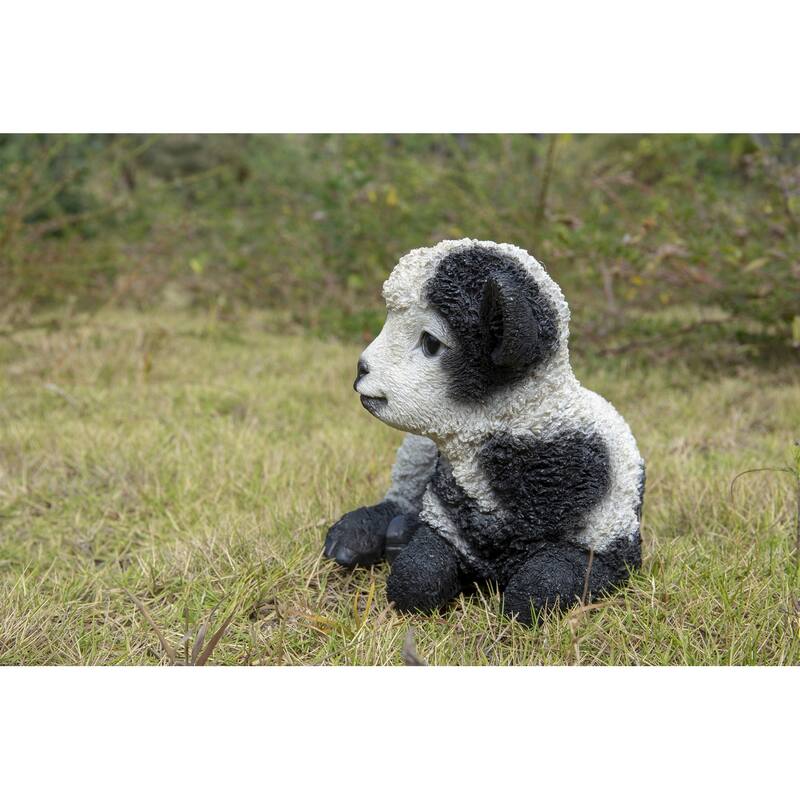 Small Baby Lamb Lying Down Outdoor Garden Statue- 9.25"