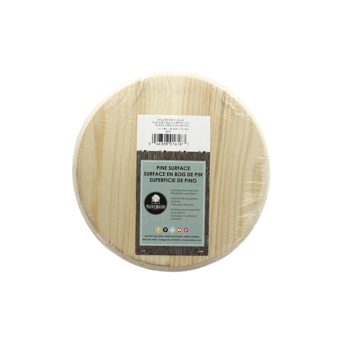 Walnut Hollow Circle Pine Plaque-8X8