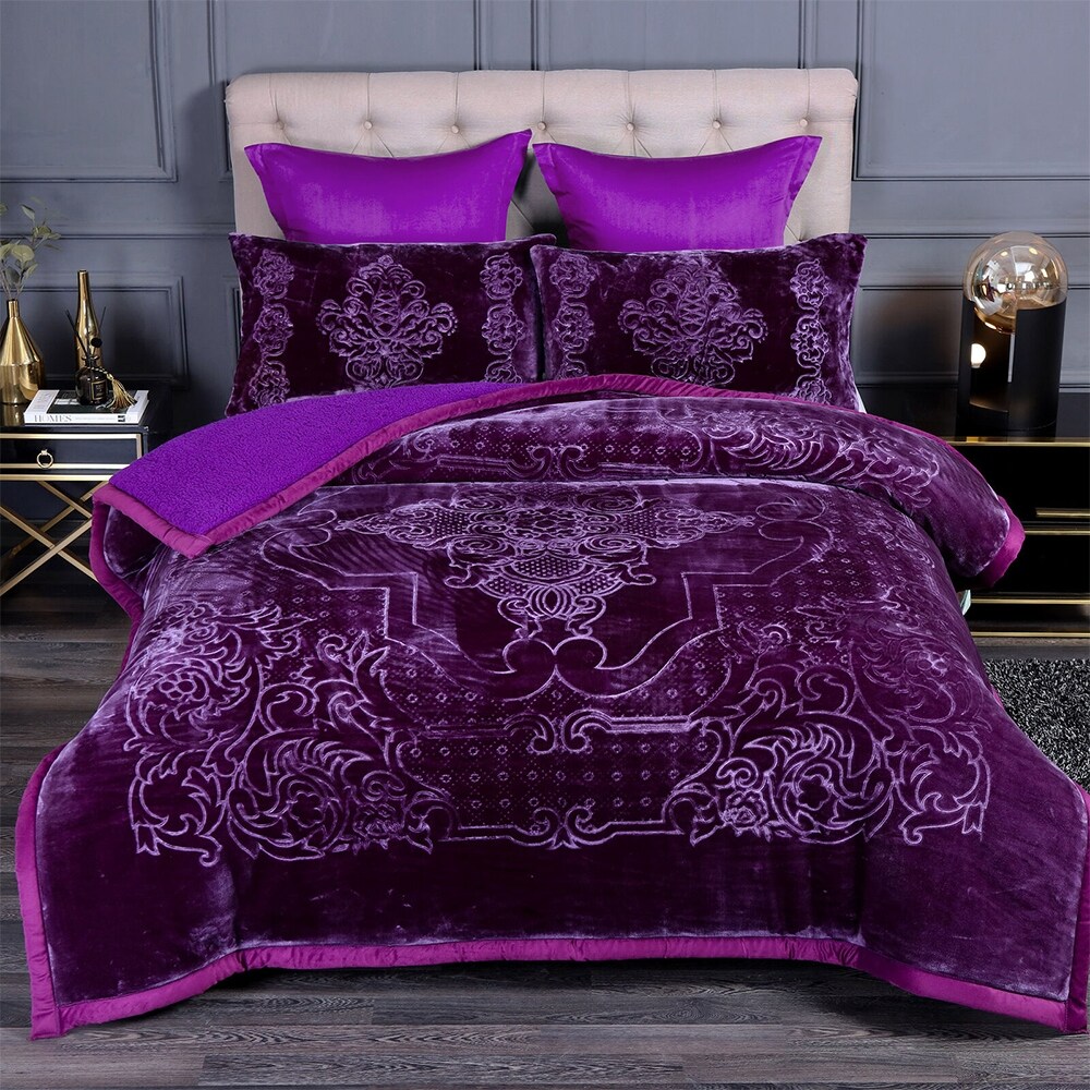 Purple sherpa sale comforter