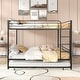 preview thumbnail 1 of 5, Separatable Bunk Bed with Trundle Black - Twin