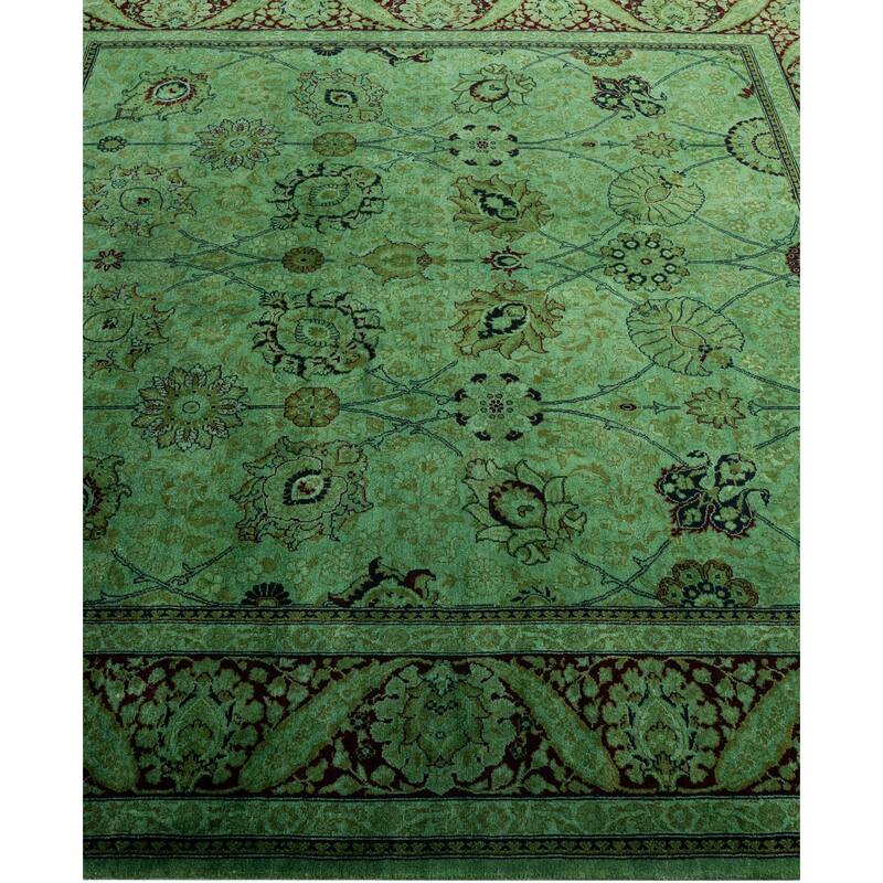 Overdyed One-of-a-Kind Hand-Knotted Area Rug - Green - 6' 1" x 6' 3"