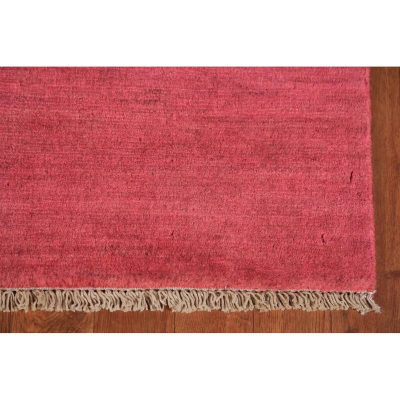 Pink Modern Gabbeh Oriental Area Rug Handmade Tribal Wool Carpet - 5'6" x 7'10"