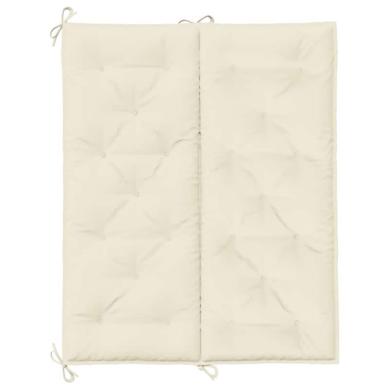 Claire 2pc Outdoor Cushion for Bench, Tufted White Oxford Fabric