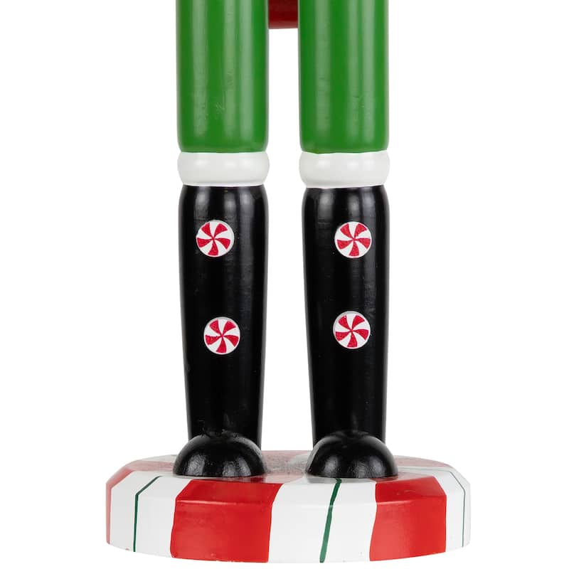 Peppermint Candy Nutcracker Christmas Figure - 15" - Red and Green