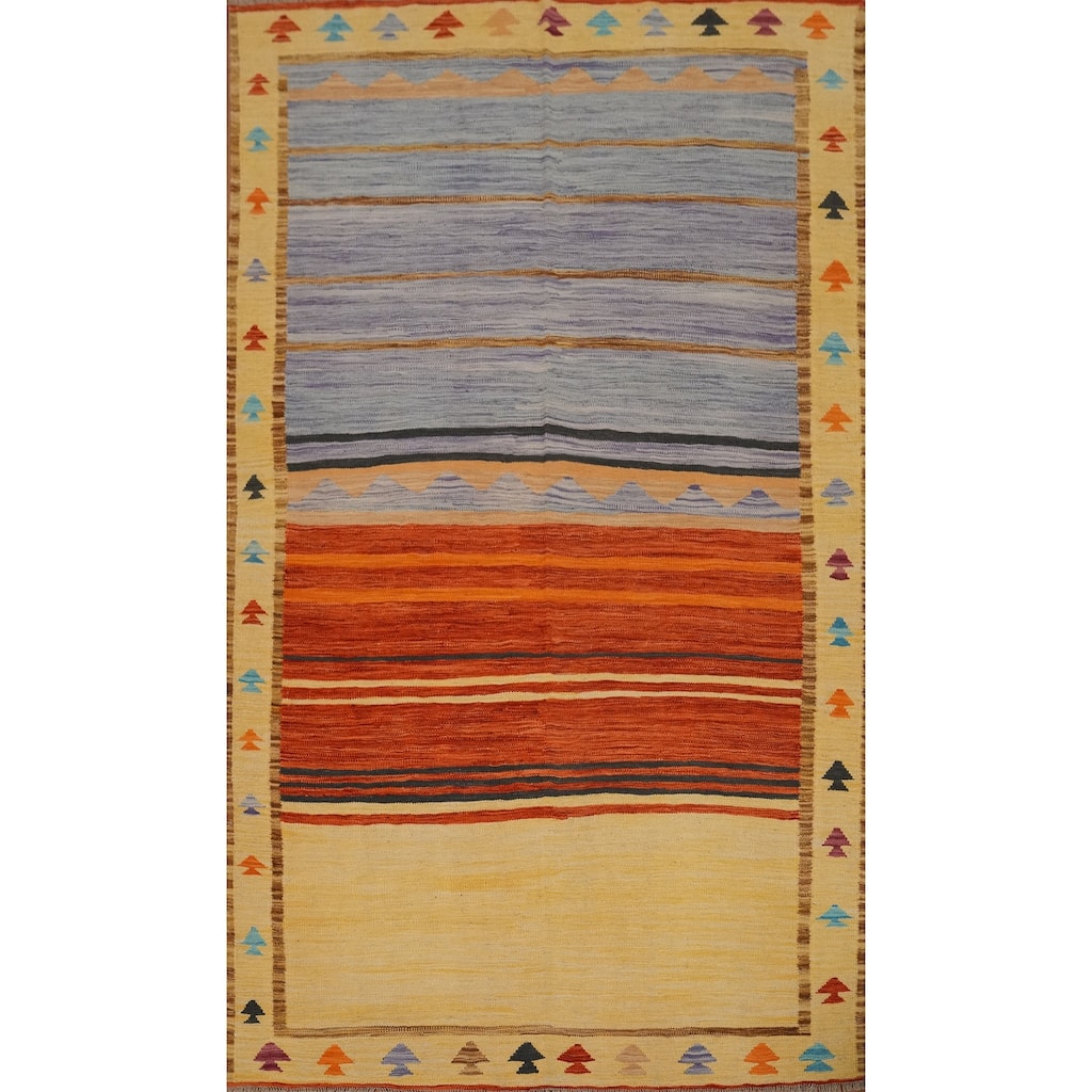Hand Woven Southwestern Wool Multi-Colored Geometric Area Rug - 7' 11'' X 4' 10''