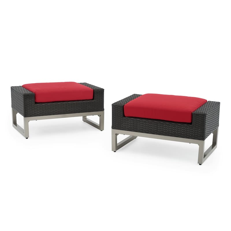 Milo Espresso 7 Piece Sunbrella Outdoor Patio Motion Fire Set