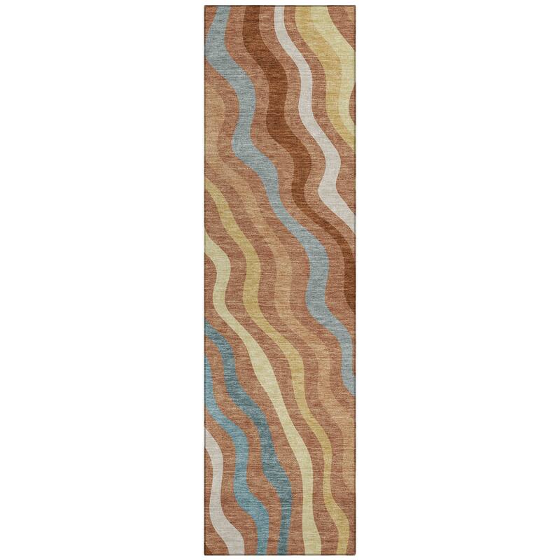 Machine Washable Indoor/ Outdoor Modern Eureka Chantille Rug