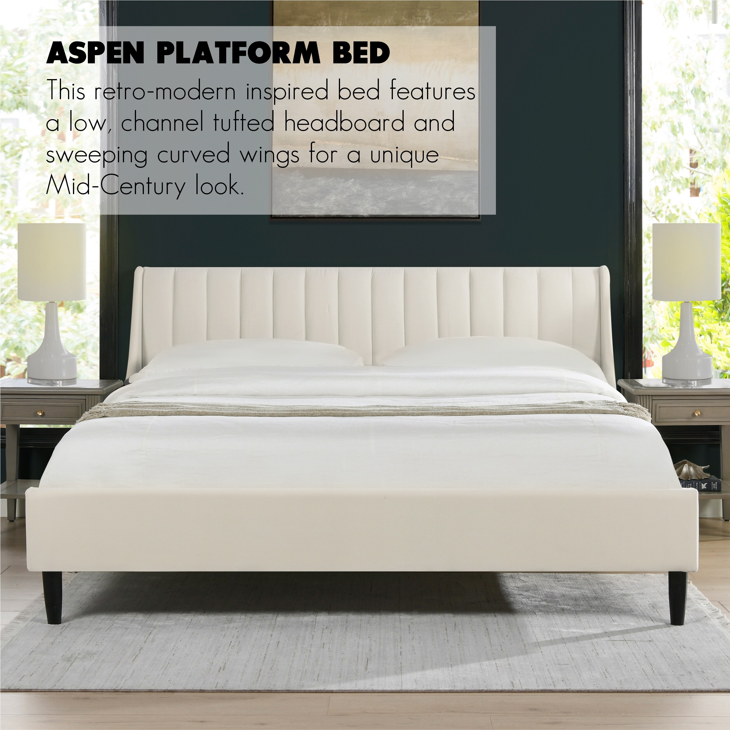 Aspen Vertical Tufted Headboard Platform Bed On Sale Bed Bath