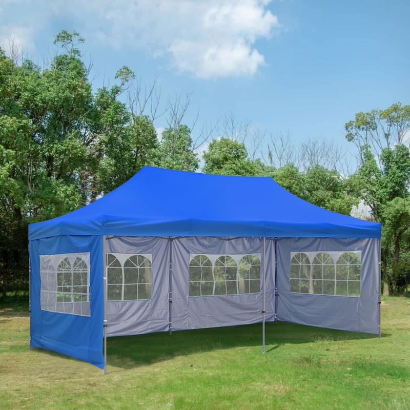 Zenova 10x20 Ft Pop up Canopy Tent Heavy Duty Instant Gazebo - 10FT*20FT - Blue
