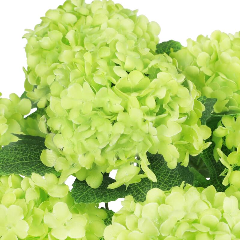 Set of 2 Green Artificial Guelder Rose Snow Ball Flower Stem Bush Bouquet 12in - 12" L x 8" W x 8" DP