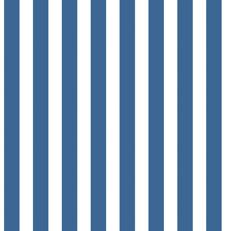 Galerie Wallcoverings Tiny Tots 2 Regency Stripe Non-woven Matte Wallpaper Roll - 33 feet x 21 inches - Cobalt Blue