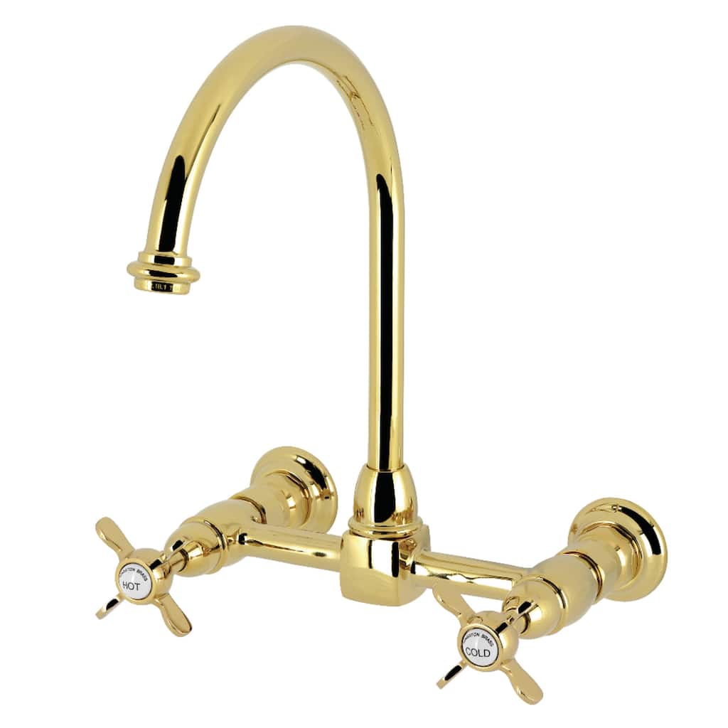 Kingston Brass Essex Double-Handle Wall-Mount Pre-Rinse Bridge Kitchen Faucet