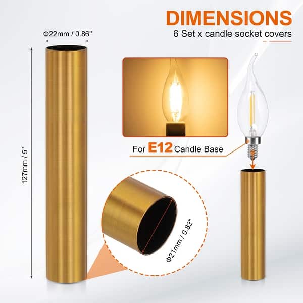 dimension image slide 3 of 102, Metal Chandelier Socket Sleeves Insulation Heat Shrinkable