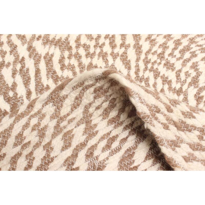 ECARPETGALLERY Braid weave Sienna Tan Wool Rug - 3'11 x 3'11