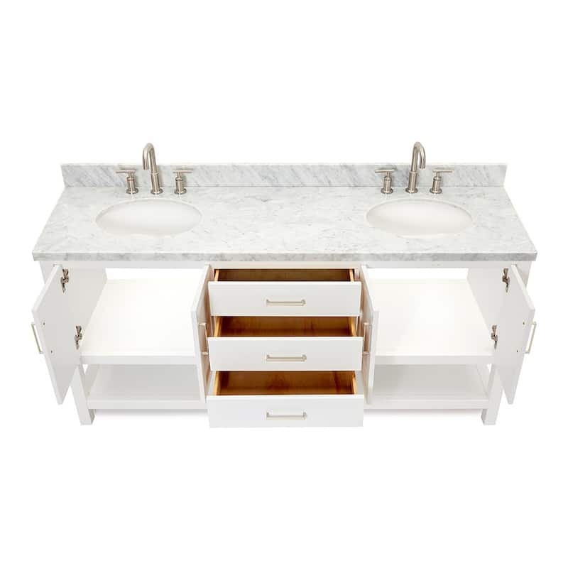 Ariel S073DCWOVO Magnolia 72" Free Standing Double Basin Vanity Set