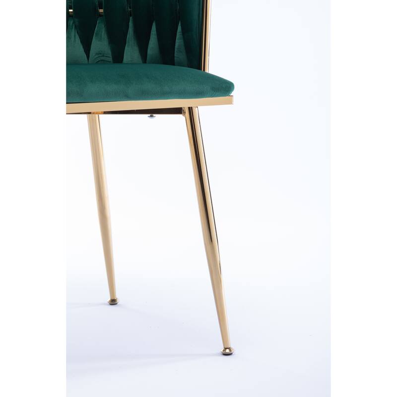 Modern Velvet 2 Piece Kitchen Dining Chair Set with Cushion, Backrest, Metal Legs for Dining Room Kitchen Living Room Bedroom