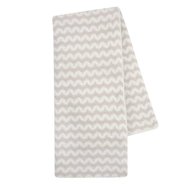 slide 2 of 4, Lambs & Ivy Signature Separates Taupe/White Chevron Chenille Soft Baby Blanket