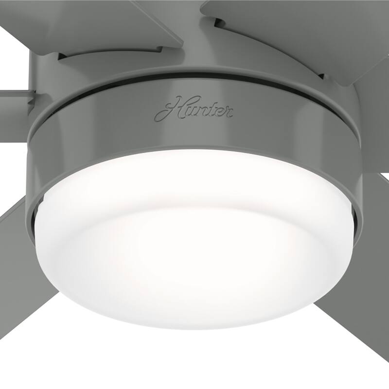 Hunter Mathers Low Profile Ceiling Fan with LED Light, Handheld Remote Modern Contemporary, Transitional
