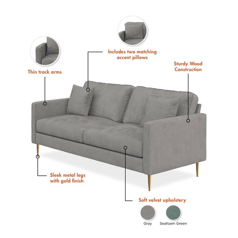 CosmoLiving by Cosmopolitan Highland Sofa with Pillows