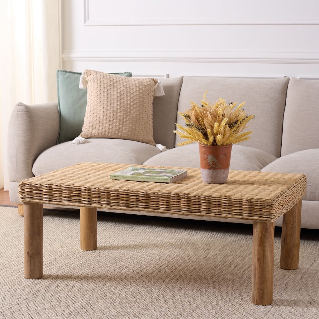 SAFAVIEH Home Shazza Weaved Coffee Table - 25"W x 43"D x 17"H