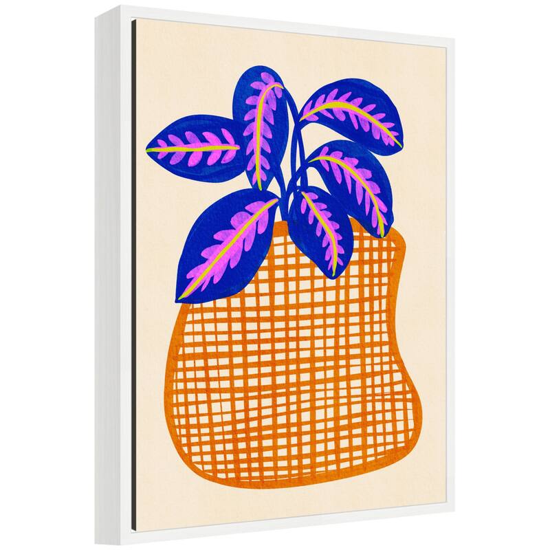 Kate and Laurel Sylvie Potted Foliage Framed Canvas by Nikita Jariwala - 18x24