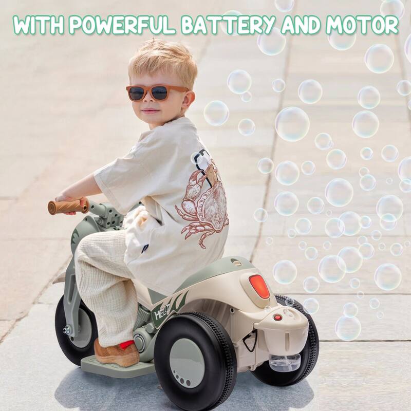 6V Battery-Powered Electric Motorcycle Ride-On Bubble Car for Kids Best Gift