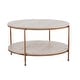 preview thumbnail 13 of 14, SEI Furniture Henderson Modern Faux Marble Round Coffee Table with Bottom Shelf