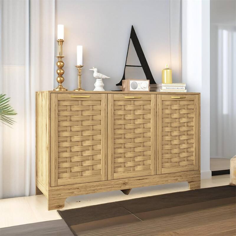 Storage Cabinet with 3 Doors,Buffet Storage with Adjustable Shelf