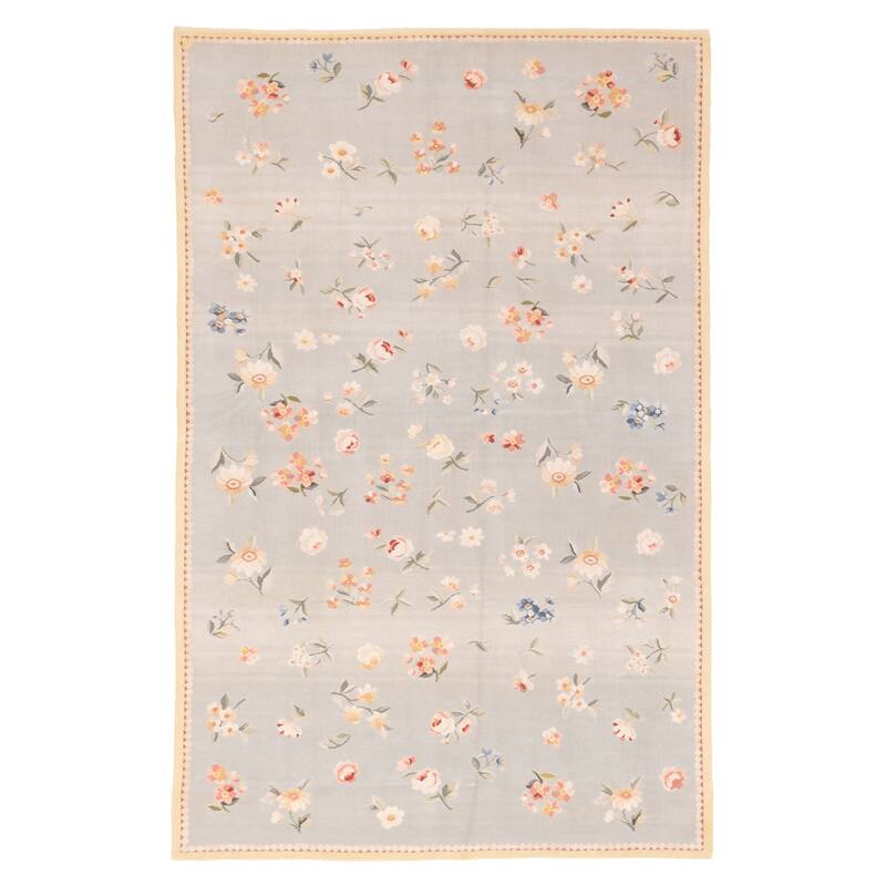ECARPETGALLERY Hand-knotted Opulence Light Blue Wool Rug - 5'11 x 9'1