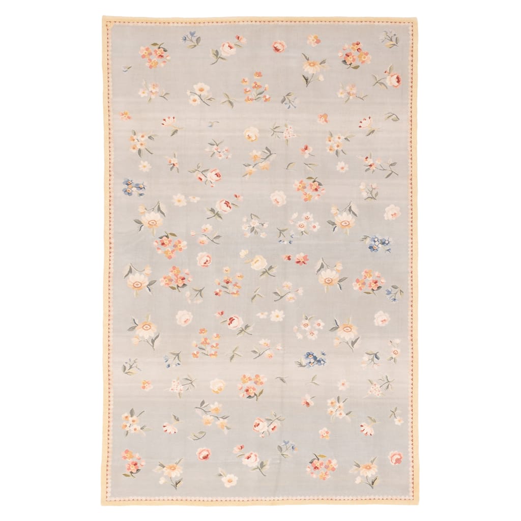 ECARPETGALLERY Hand-knotted Opulence Light Blue Wool Rug - 5'11 x 9'1