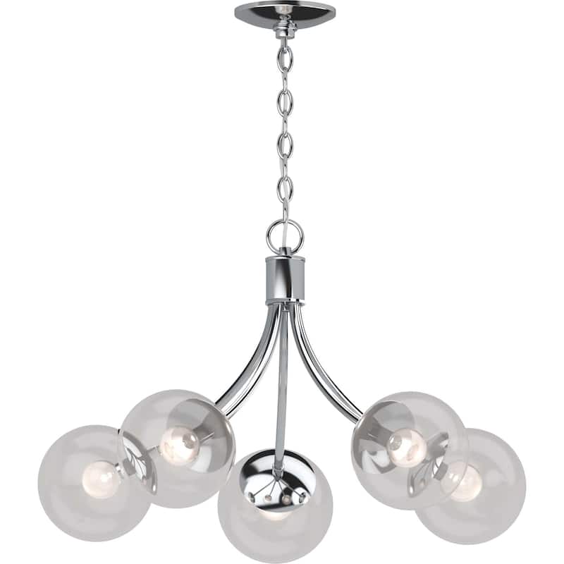 Volume Lighting 5-Light Indoor Chrome French-Inspired Chandelier
