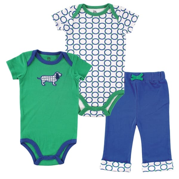 slide 1 of 1, Yoga Sprout Baby Boy Cotton Layette Set, Dog 0-3 Months - Dog