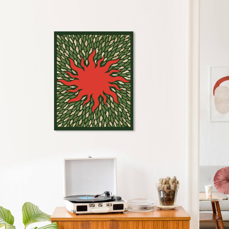 Wynwood Studio Canvas Floral and Botanical Reddish Sun in the Park Glam Red Glam Wall Art Canvas Print - 20 x 24