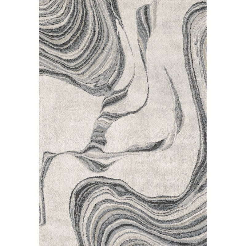 Domani Novelle Abstract Marble Area Rug - 3'3" x 4'11" - Ivory