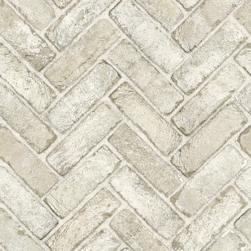 Chesapeake Canelle Taupe Brick Herringbone Wallpaper