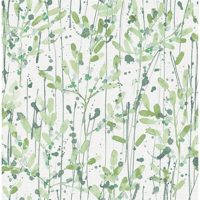 Scott Living Leandra Green Floral Trail Wallpaper