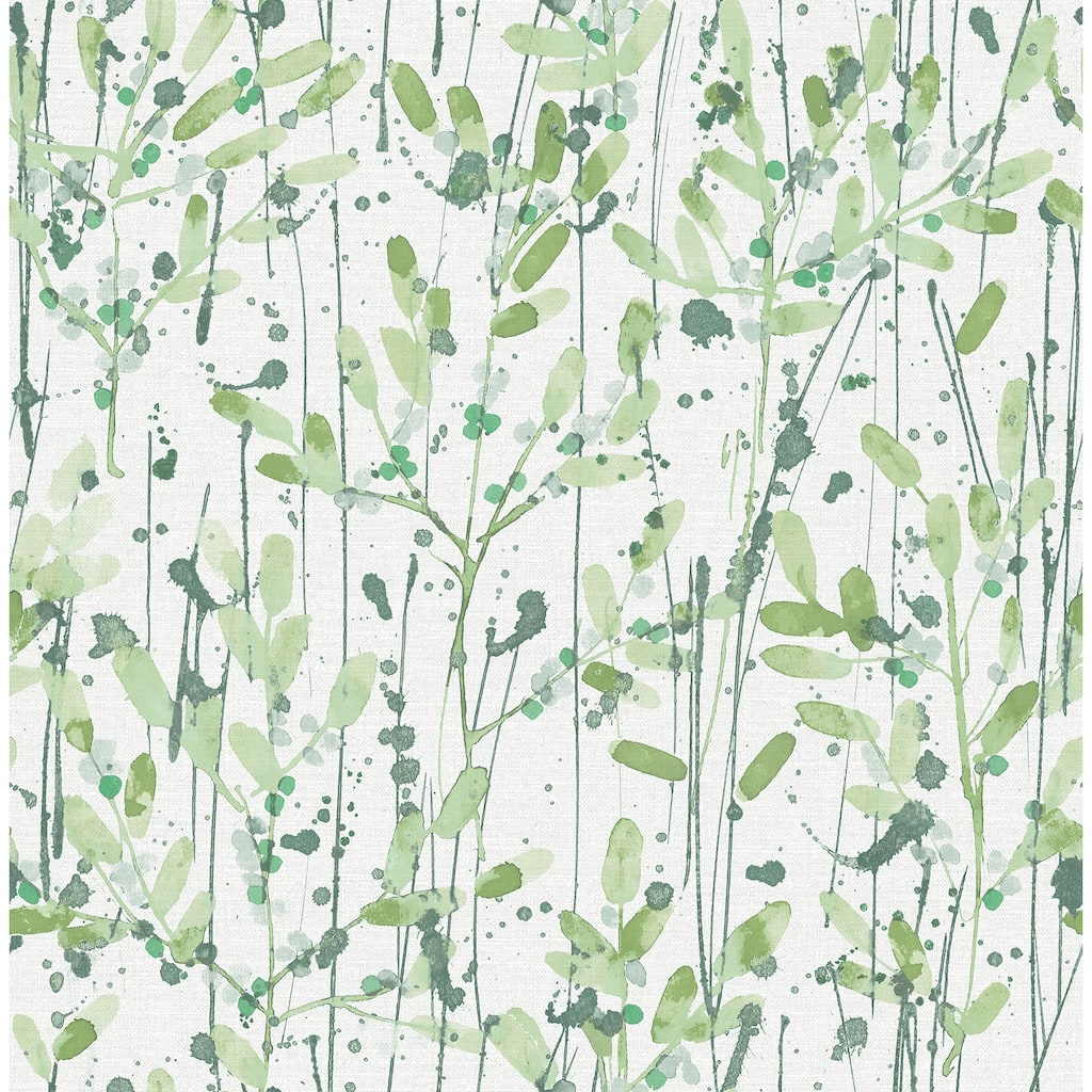 Scott Living Leandra Green Floral Trail Wallpaper