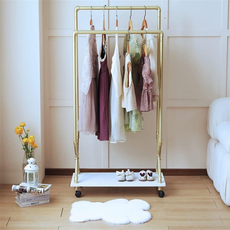 Industrial Wall Clothes Rack