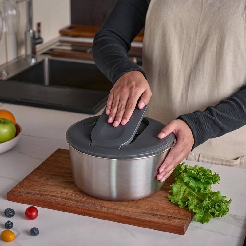 Zyliss Swift Dry Salad Spinner Stainless Steel Large 4-6 Portions