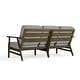 preview thumbnail 89 of 90, Casual Wood Outdoor Patio Sofa Loveseat with Cushion