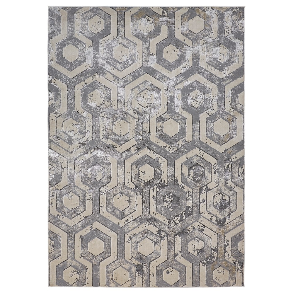Grand Bazaar Orin Machine Made Distressed Modern Area Rug