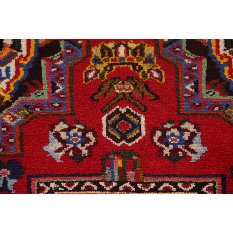 Hand Knotted Oriental 100% Wool Carpet Traditional Medallion Red Bakhtiari Area Rug - 4' 10'' X 3' 8''