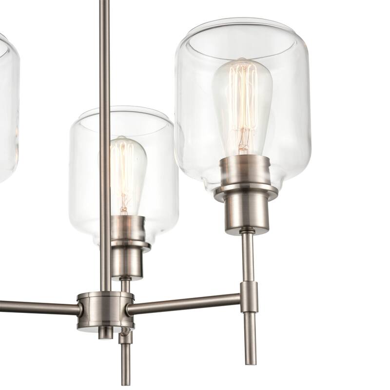 Millennium Lighting Asheville 3 Light Chandelier in Rubbed Bronze or Satin Nickel with Clear Glass Shades