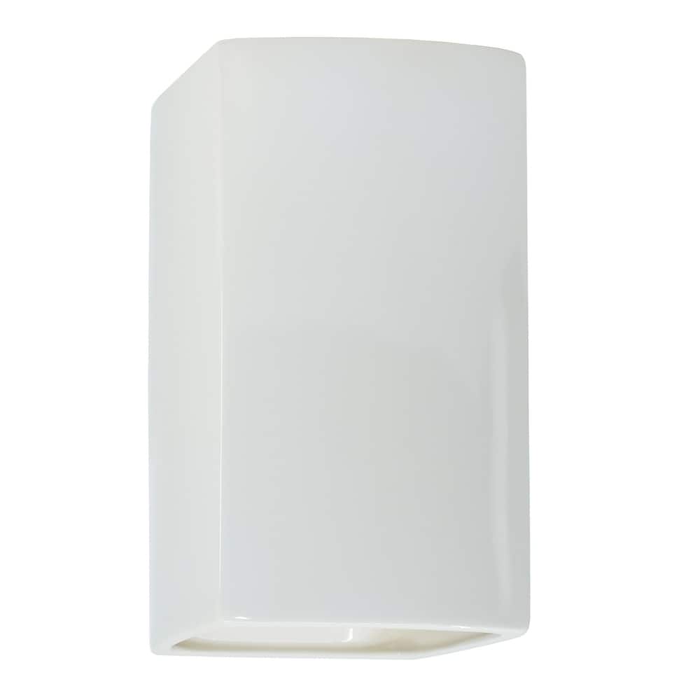 Justice Design Ambiance - Large ADA Rectangle Wall Sconce - Closed Top (Outdoor) - Replaceable Bulb