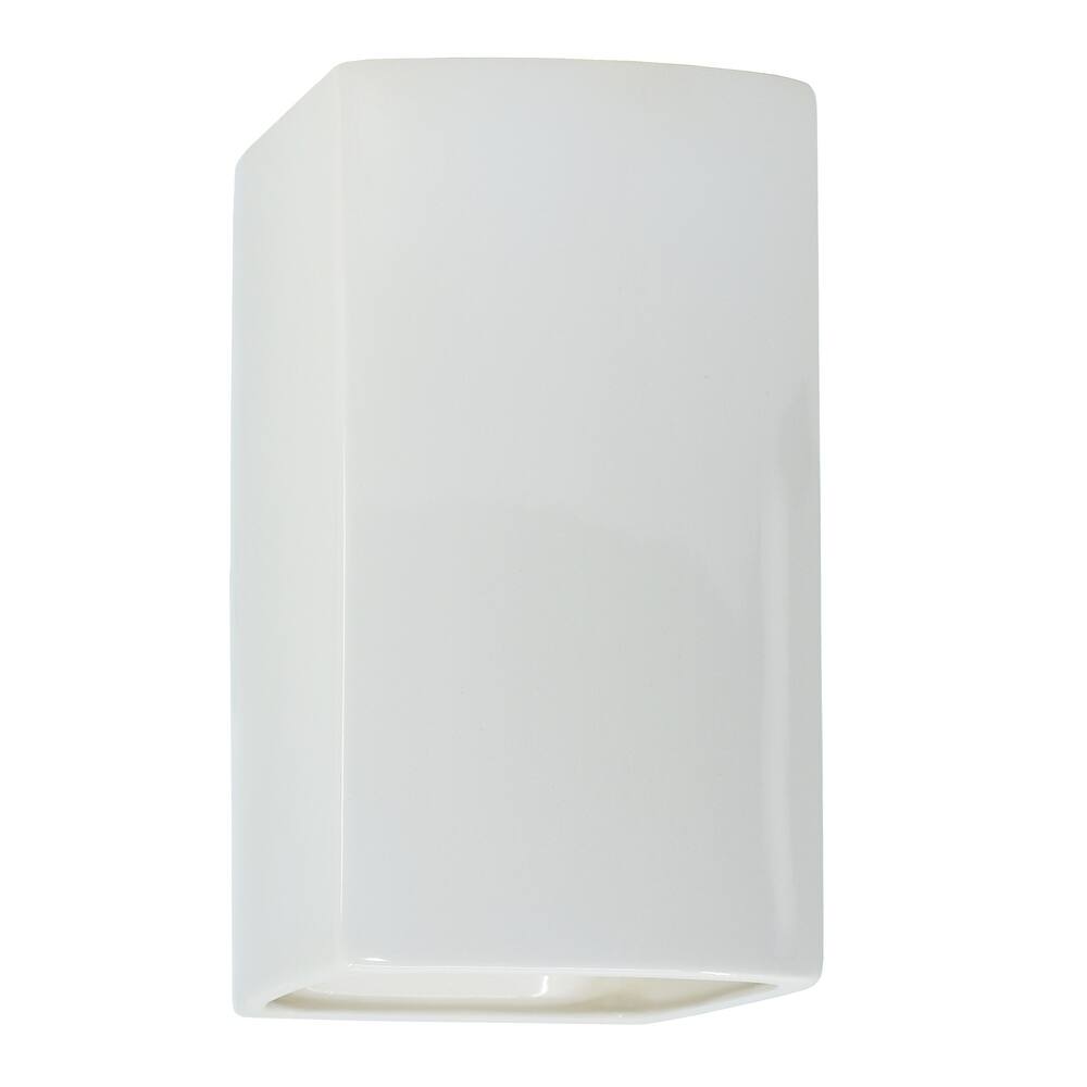 Justice Design Ambiance - Large ADA Rectangle Wall Sconce - Open Top & Bottom - Replaceable Bulb