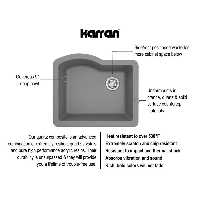 Karran Undermount Quartz Single Bowl Kitchen Sink