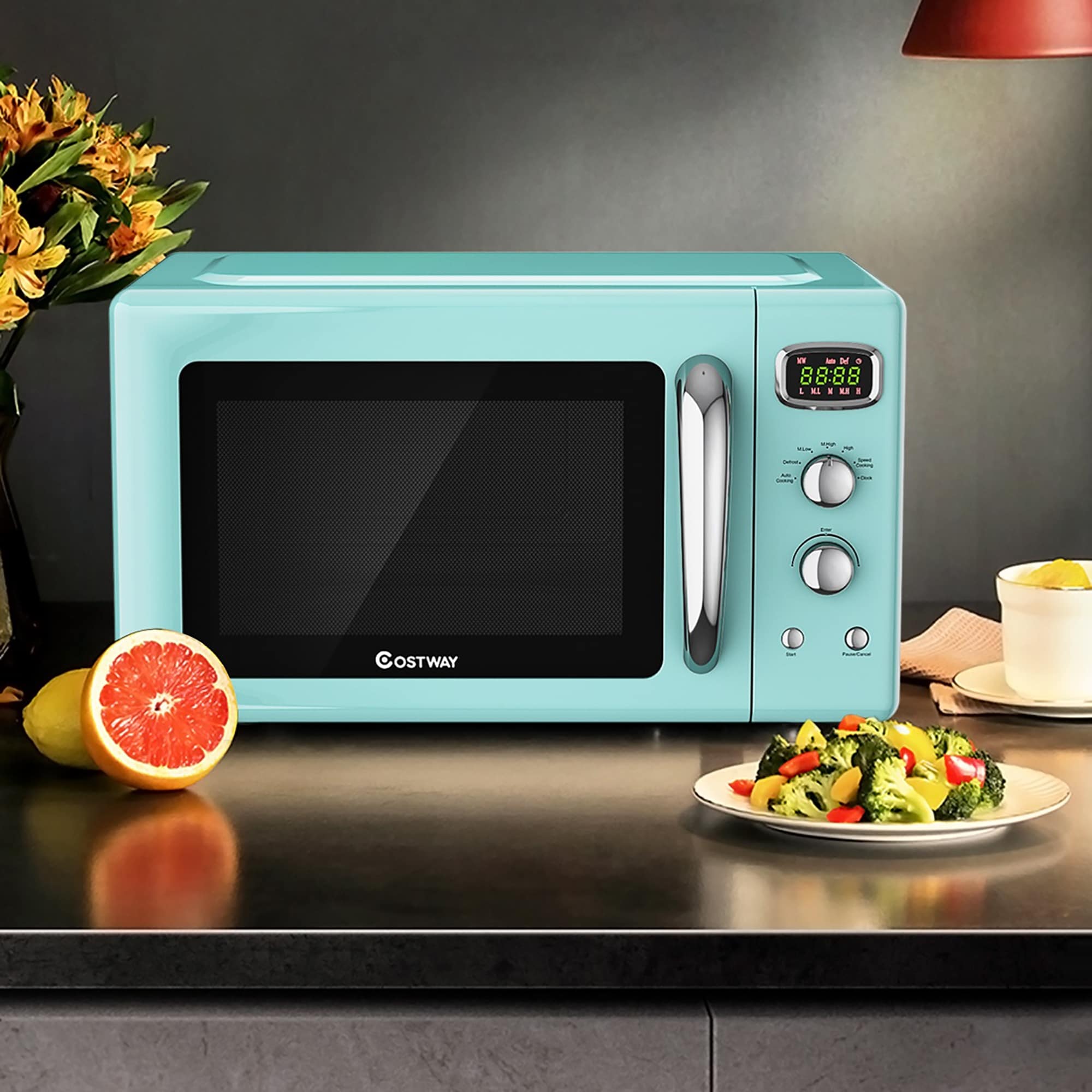 Microwave Oven Compact Countertop Digital Kitchen 0.7 Cu Ft Freestanding US