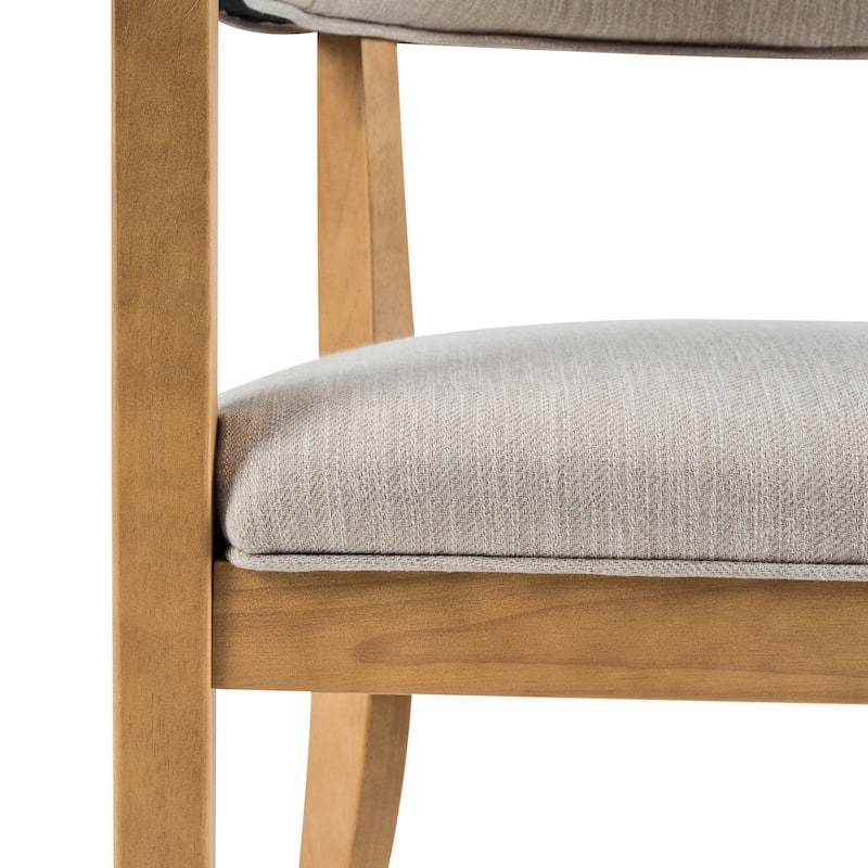 Christopher Knight Home - Mid-Century 5-Piece Set Wood Dining Table Set with 4 Upholstered Arm Chairs