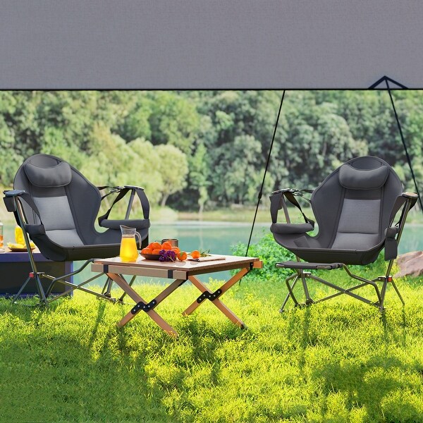 Outsunny Double Hammock Camping Chair, Adjustable Back Folding