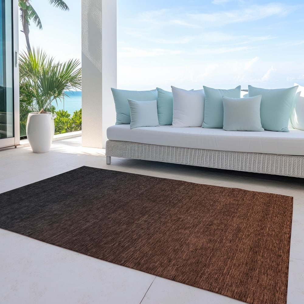 Machine Washable Indoor/ Outdoor Chantille Ombre Solid Rug